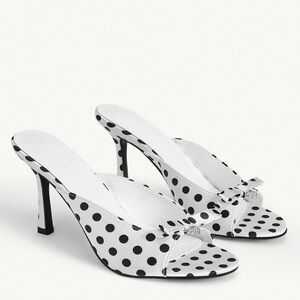 🆕 Satin Polka Dot Strap Bow Sandals